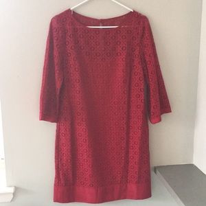 Eyelet overlay dress